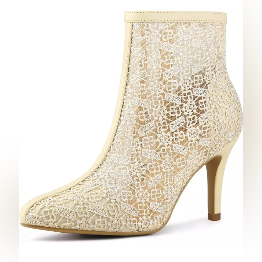 ALLEGRA K Lace Mesh Ankle booties (NWB)